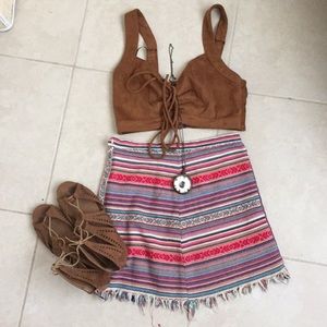 Boho Brown Crop Top